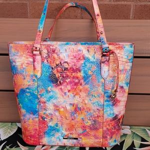 Brahmin Abigail Genuine Leather Tote Bag in Calica Melbourne Print, NWT